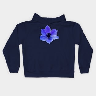 Blue Lilac Anemone Wildflower Vector Cut Out Kids Hoodie